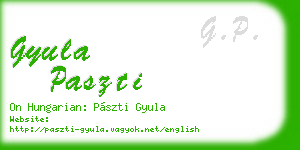 gyula paszti business card
