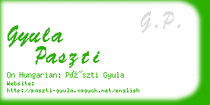 gyula paszti business card